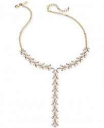 I. n. c. Gold-Tone Crystal & Stone Lariat Necklace, 20" + 3" extender, Created for Macy's