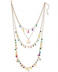 I. n. c. Gold-Tone Bead & Tassel Layered Necklace, 16" + 3" extender, Created for Macy's