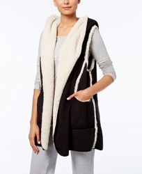Hue Sleeveless Fleece-Lined Hooded Robe