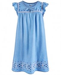Epic Threads Big Girls Embroidered Denim Dress, Created for Macy's
