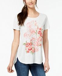 Style & Co Petite Puff-Print T-Shirt, Created for Macy's
