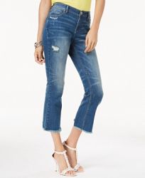 I. n. c. "Wonderful" Embroidered Ripped Ankle Jeans, Created for Macy's