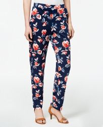 Monteau Petite Floral-Print Pants, Created for Macy's