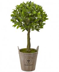 Nearly Natural 38" Sweet Bay Artificial Topiary with European Barrel Planter