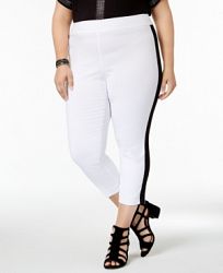 I. n. c. Plus Size Side-Stripe Skinny Pants, Created for Macy's