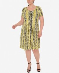 Ny Collection Plus Size Printed A-Line Dress