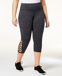 Ideology Plus Size Cutout Cropped Leggings, Created for Macy's