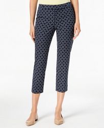 Charter Club Tummy-Control Cropped Printed Pants, Created for Macy's