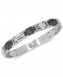 Men's Black Diamond Cross Link Bracelet (2 ct. t. w. ) in Stainless Steel