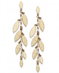 I. n. c. Gold-Tone Shaky Leaf Linear Drop Earrings, Created for Macy's