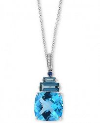 Effy Multi-Gemstone (9-3/8 ct. t. w. ) and Diamond Accent 18" Pendant Necklace in 14k White Gold