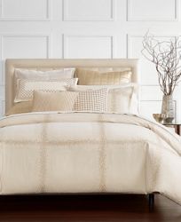 Hotel Collection Mosaic Grid Embroidered King Duvet Cover, Created for Macy's Bedding