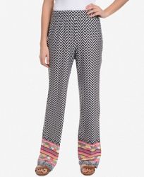 Ny Collection Contrast-Trim Pull-On Pants