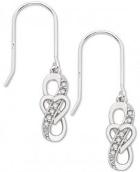 Diamond Heart Drop Earrings (1/10 ct. t. w. ) in Sterling Silver