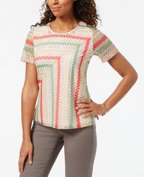 Alfred Dunner Petite Embellished Textured Knit Top