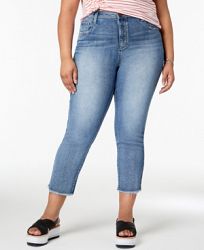 Seven7 Trendy Plus Size Raw Hem Straight-Leg Jeans