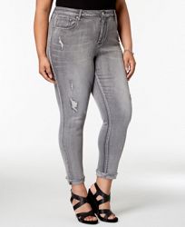 Seven7 Trendy Plus Size Ripped Skinny Jeans