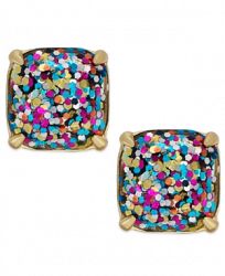 Kate Spade New York Gold-Tone Rainbow Glitter Large Square Stud Earrings