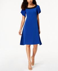 Ny Collection Petite Colorblocked A-line Dress
