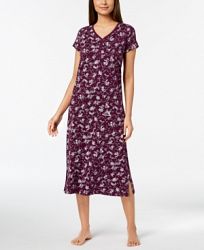 Charter Club Rose-Print Picot-Trim Nightgown, Created for Macy's