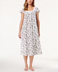 Charter Club Cotton Floral-Border Nightgown, Created for Macy's