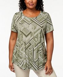 Jm Collection Plus Size Printed T-Shirt, Created for Macy's