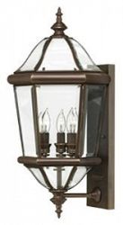 2454CB - Hinkley Lighting - Augusta Brass Outdoor Lantern Fixture Copper Bronze - Clear Beveled Bound Glass - Augusta