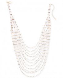 Thalia Sodi Gold-Tone Beaded Multi-Chain Statement Necklace, 17" + 3" extender, Created for Macy's