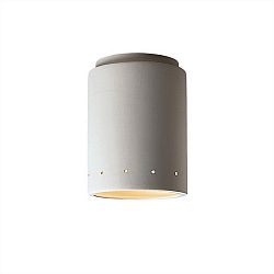 CER-6105W-ANTC - Justice Design - Flush-mount Cylinder W/ Perfs Outdoor Anique Copper Finish (Smooth Faux)Smooth Faux - Radiance