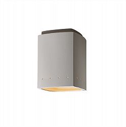 CER-6115W-ANTC - Justice Design - Flush-mount Rectangle W/ Perfs Outdoor Anique Copper Finish (Smooth Faux)Smooth Faux - Ceramic
