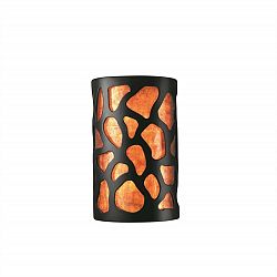 CER-7445-HMIR-GU24-DBAL - Justice Design - Small Cobblestones Open Top and Bottom Sconce Hammered Iron Finish (Textured Faux)Textured Faux - Ambiance