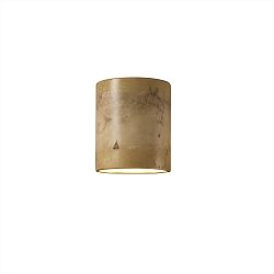 CER-9010W-HMBR-HRSE-GU24-DBAL - Justice Design - Sun Dagger Small Cylinder Open Top and Bottom Outdoor Sconce Hammered Brass Finish (Textured Faux)Textured Faux - Sun Dagger