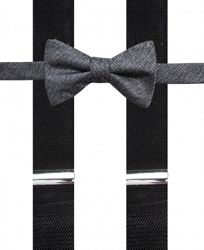 Alfani Men's Textural Pre-Tied Bow Tie & Suspender Set, Created for Macy's