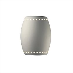 CER-9045W-BLK-NECK - Justice Design - Sun Dagger Pillowed Cylinder Opn Top and Btm Outdoor Sconce Black Finish (Glaze)Glazed - Sun Dagger Collection
