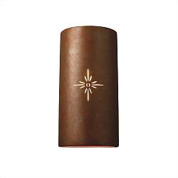 CER-9025-ANTG-WAVE-LED-2000 - Justice Design - Sun Dagger Really Big Cylinder Open Top and Bottom Antique Gold Finish (Smooth Faux)Smooth Faux - Sun Dagger