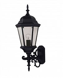 07078-BLK - Savoy House - One Light Outdoor Wall Lantern Black Finish with Clear Beveled Glass - Exterior Collections