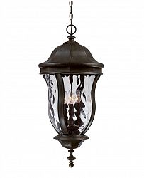 KP-5-306-40 - Savoy House - Monticello - Four Light Hanging Lantern Walnut Patina Finish with Clear Watered Glass - Monticello
