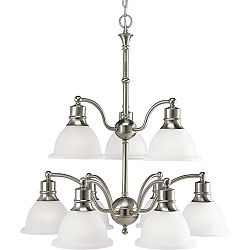 P4283-09 - Progress Lighting - Madison - Nien Light 2-Tier Chandelier Brushed Nickel Finish with Etched Glass - Madison