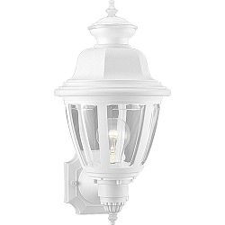 P5737-30 - Progress Lighting - One Light Outdoor Wall Mount White Finish with Clear Beveled Acrylic Glass - Pavilion