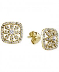 Giani Bernini Cubic Zirconia Pave Square Stud Earrings in 18k Gold-Plated Sterling Silver, Created for Macy's