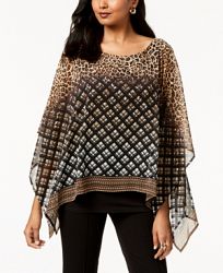 Jm Collection Printed Poncho, Created for Macy's