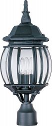1035BK - Maxim Lighting - Crown Hill - Three Light Outdoor Post Mount Black Finish with Clear Glass - Crown Hill