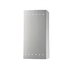 CER-5960W-WHT-LED-1000 - Justice Design - Ambiance - One Light Large Outdoor Rectangle Wall Sconce with Perforated Closed Top White Gloss Finish (Glaze)Glazed - Ambiance