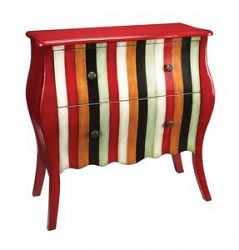 84-0643 - Sterling Industries - Variegated Parlor Chest Red Painted Finish - Variegated Parlor