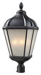 513PHB-BK - Z-Lite - Waverly - Outdoor Post Light Black Finish with White Seedy Glass Shade - Waverly