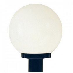 F9152-31 - Sunset Lighting - One Light Globe Post Black Finish with White Acrylic Glass -