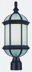 PL-4186 BK - Trans Globe Lighting - Botanical - One Light Post Black Finish with Beveled/Frosted Glass - Botanical