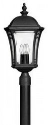 1331MB-LED - Hinkley Lighting - Wabash - LED Large Post Museum Black Finish with Clear Beveled Glass - Wabash