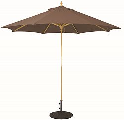 131LW71 - Galtech International - 9' Round Umbrella 71: Bay Brown LW: Light WoodSunbrella Solid Colors - Quick Ship -