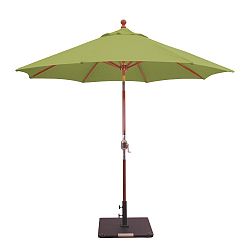 139LW67 - Galtech International - 9' Octagon Umbrella with Pulley 67: Fern LW: Light WoodSunbrella Solid Colors - Quick Ship -